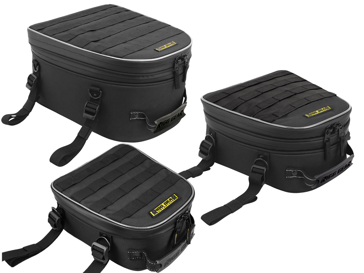 Photo showing all three sizes of Trails End Tail Bag